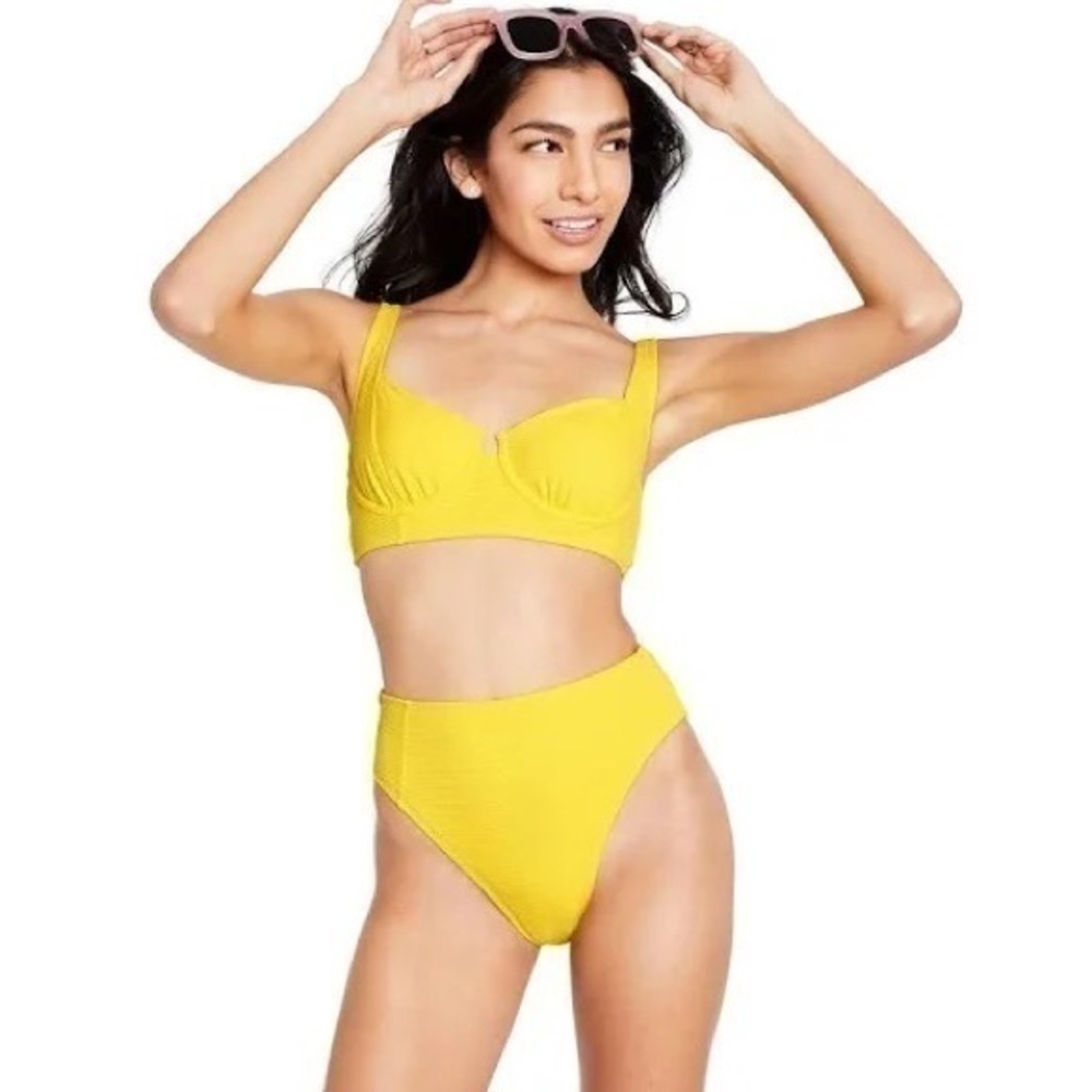 Stoney Clover Women's High-Waist Textured Bikini